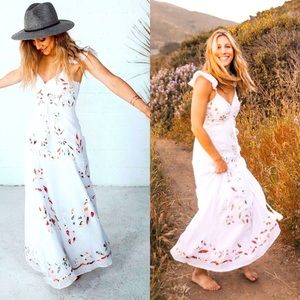 NWT Anthropologie Farm Rio Quintana Embroidered Patchwork Maxi Dress